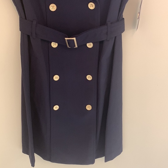 NWT Sharagano Navy Dress with Gold Buttons - Picture 4 of 7